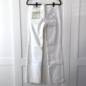 NWT Ann Taylor Loft Slim Boot White Jeans Cream Ivory Bootcut Denim, Size 6